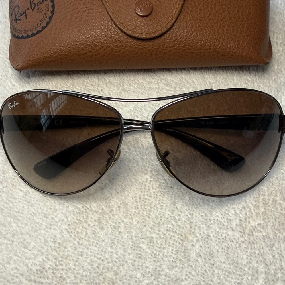 Ray Ban RB 3386 Black Silver Wrap Sunglasses